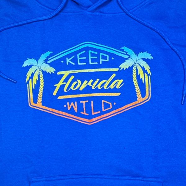 KEEP FL WILD UNISEX FLEECE HOODIE - ROYAL - Sunshine State® Goods