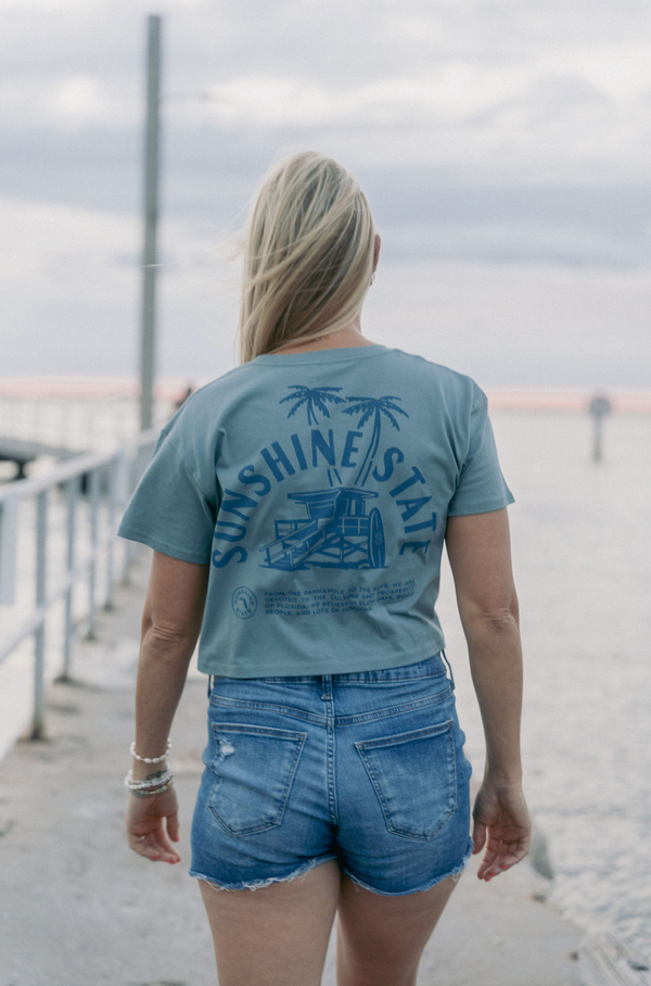 Sunshine State Lifeguard Stand Crop Tee