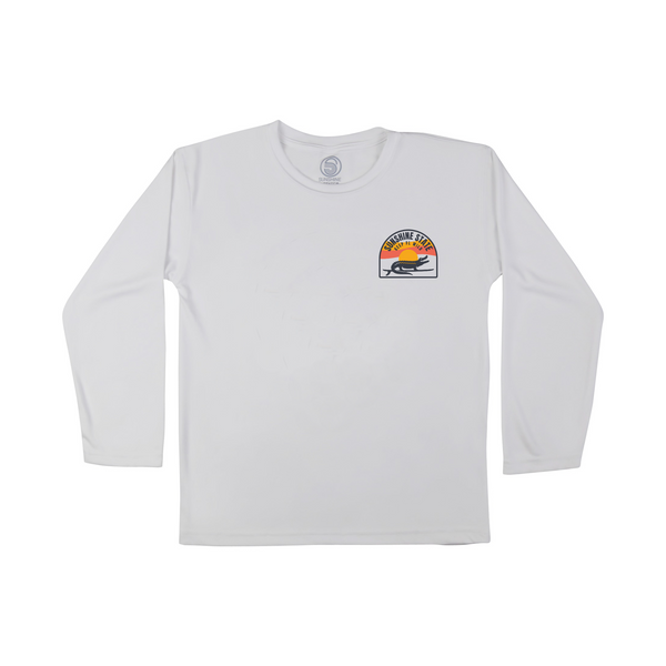 SURFING GATOR TODDLER SOLAR SHIRT - WHITE - Sunshine State®