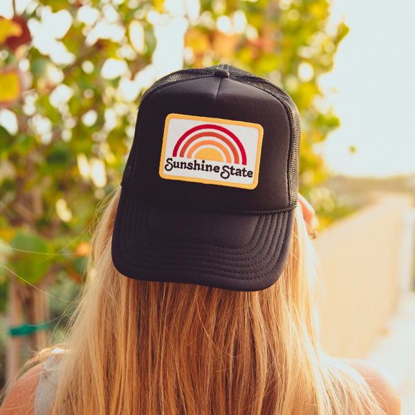 RAINBOW FOAM TRUCKER HAT - BLACK - Sunshine State®