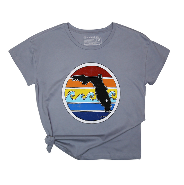 FL SUNSET RELAXED FIT TEE - GREY - Sunshine State®