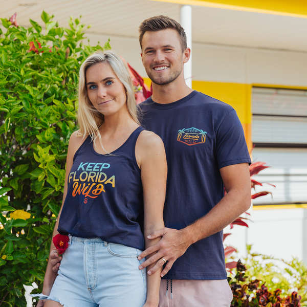 KEEP FL WILD FLOWY TANK - NAVY - Sunshine State®