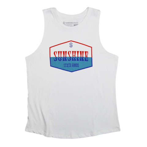 DRENCHED MUSCLE TANK - OFF WHITE - Sunshine State®