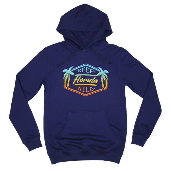 KEEP FL WILD UNISEX PIMA HOODIE - NAVY - Sunshine State®