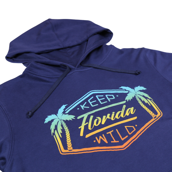 KEEP FL WILD UNISEX PIMA HOODIE - NAVY - Sunshine State®