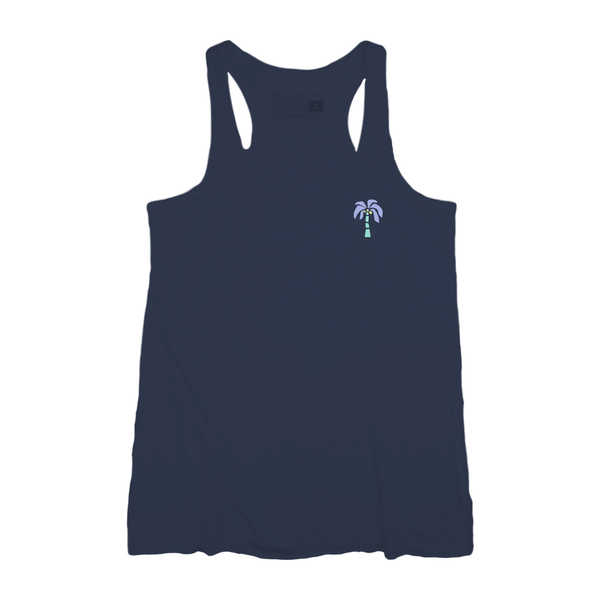 PALM TREE EMBROIDERY FLOWY TANK - NAVY - Sunshine State®