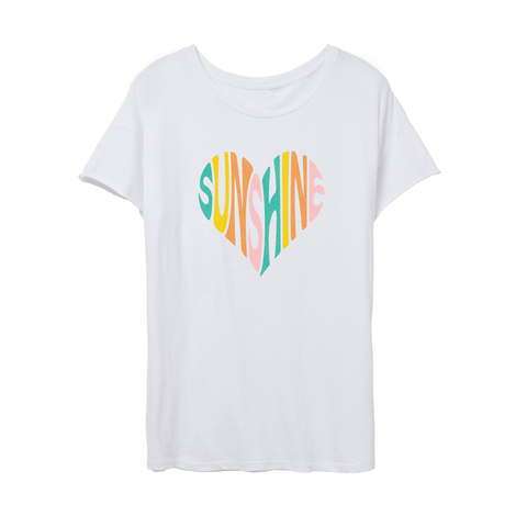 SUNSHINE HEART RELAXED FIT TEE - WHITE - Sunshine State®