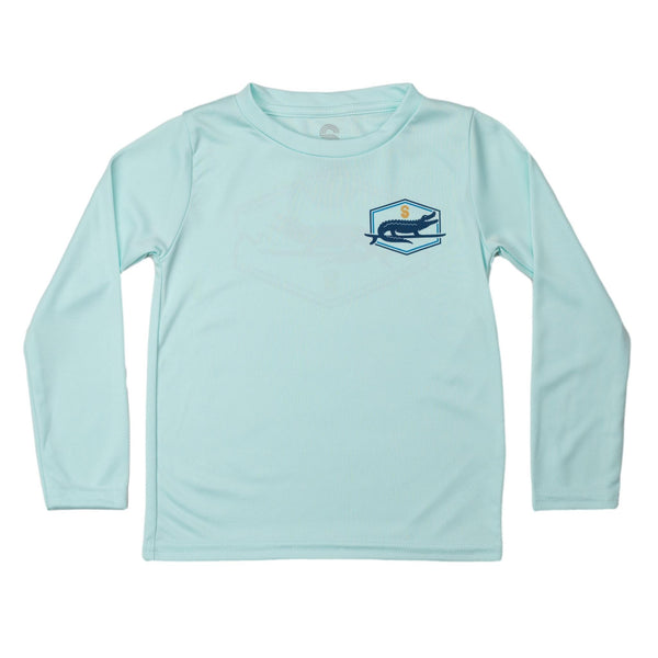 SURF GATOR BADGE TODDLER SOLAR SHIRT - SEAFOAM - Sunshine State®