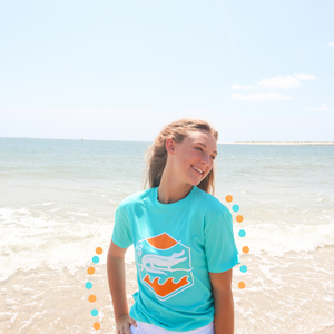 SURF GATOR SUNSET TEE - BOCA BLUE - Sunshine State® Goods