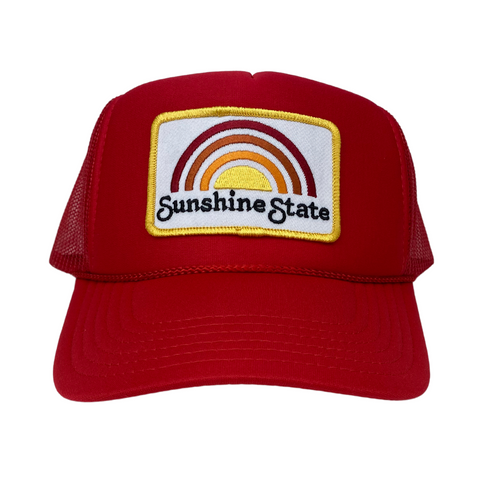 RAINBOW TRUCKER HAT - ALL RED - Sunshine State®