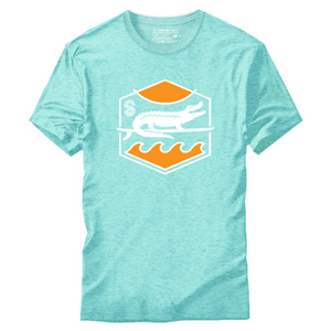 SURF GATOR SUNSET TEE - BOCA BLUE - Sunshine State® Goods