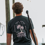 TWO PALMS TEE - DARK GREY HEATHER