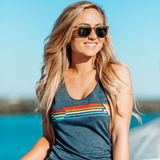 SUNSHINE STRIPE TRIBLEND TANK - RETRO NAVY