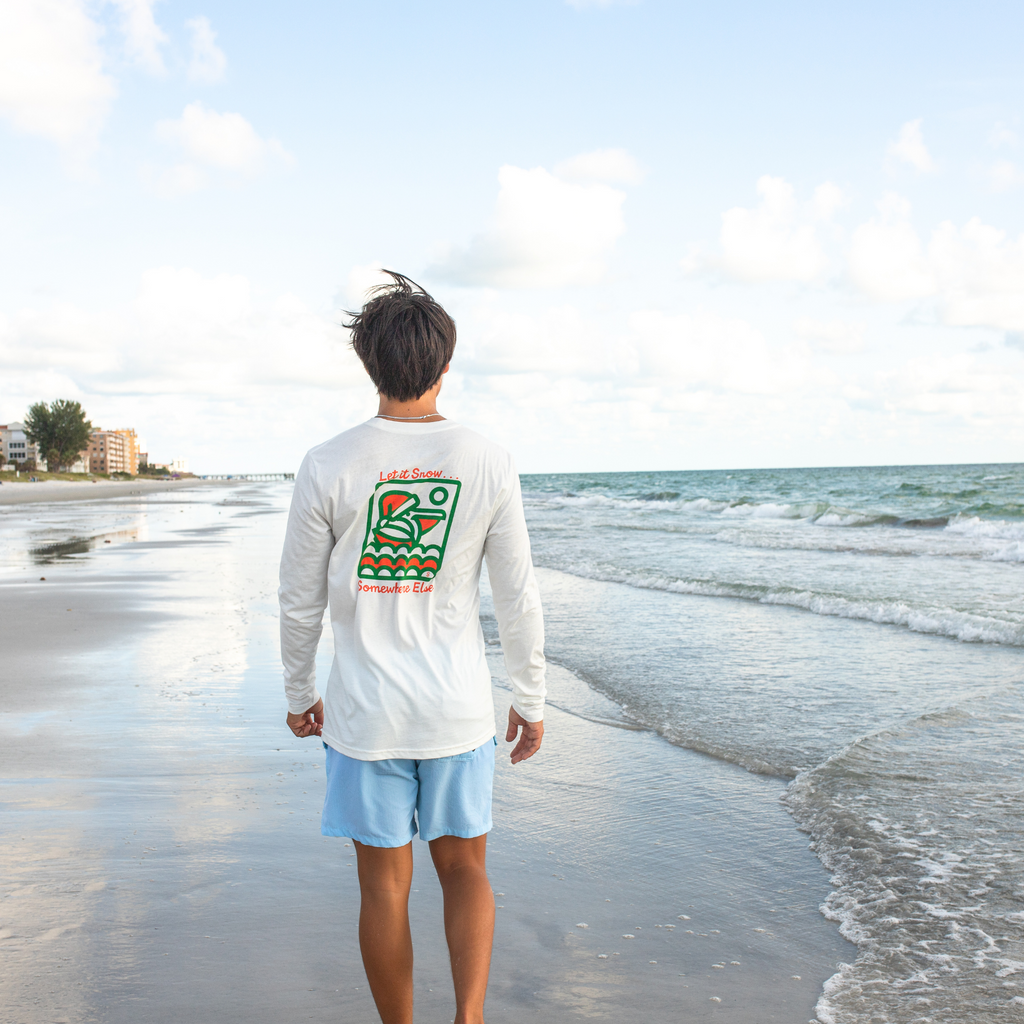 LET IT SNOW, SOMEWHERE ELSE LONG SLEEVE TEE - WHITE | Sunshine State®