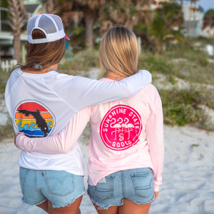 FLORIDA SUNSET LADIES SOLAR PERFORMANCE SHIRT - WHITE - Sunshine State®