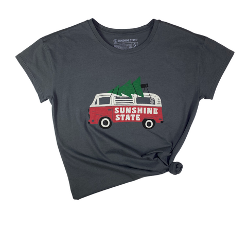 HOLIDAY ROAD RELAXED FIT TEE - DARK GREY - Sunshine State®