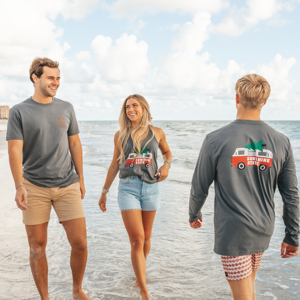 HOLIDAY ROAD LONG SLEEVE TEE - DARK GREY - Sunshine State®