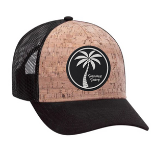 Cork/Black/6 Panel Coastal Palm