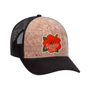 Cork/Black/6 Panel Hibiscus