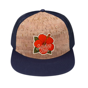 Cork/Blue Hibiscus