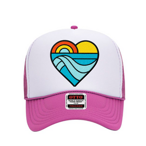 Hot Pink/White Heart