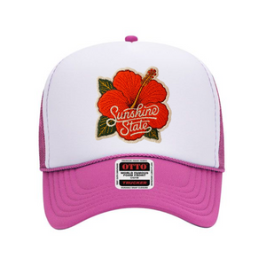 Hot Pink/White Hibiscus
