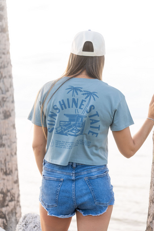 Lifeguard Stand Crop T-Shirt | Florida Beach Graphic