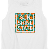 SUN SHINE STATE ORANGES MUSCLE TANK - WHITE - Sunshine State® Goods
