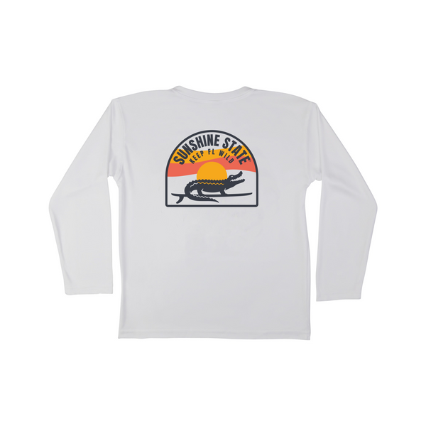 SURFING GATOR TODDLER SOLAR SHIRT - WHITE - Sunshine State®
