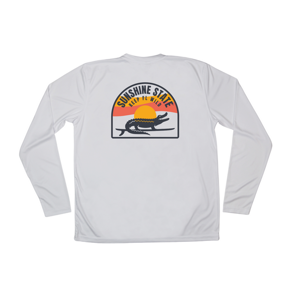 SURFING GATOR YOUTH SOLAR SHIRT - WHITE - Sunshine State®