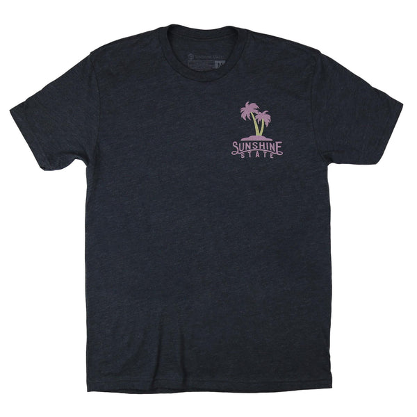 TWO PALMS TEE - DARK GREY HEATHER - Sunshine State® Goods