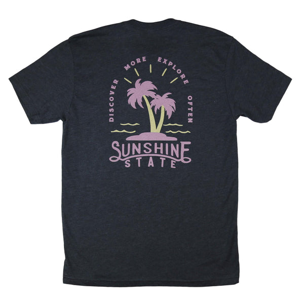 TWO PALMS TEE - DARK GREY HEATHER - Sunshine State® Goods