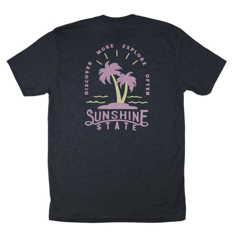 TWO PALMS TEE - DARK GREY HEATHER