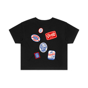 Sunshine State Patches Crop Tee | Florida Graphic Tee