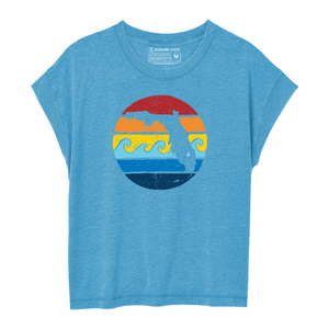 FLORIDA SUNSET  RETRO CUT TEE  -  VINTAGE ROYAL - Sunshine State® Goods