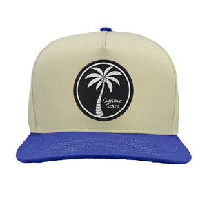 Vintage White/Royal Blue Coastal Palm