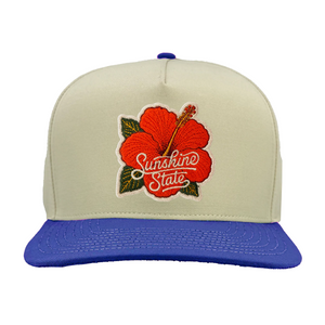 Vintage White/Royal Blue Hibiscus