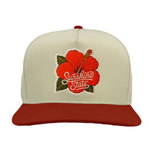 Vintage White/University Red Hibiscus