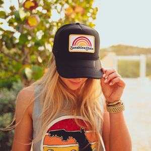 RAINBOW FOAM TRUCKER HAT - BLACK - Sunshine State®