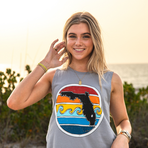 FL SUNSET MUSCLE TANK - GREY - Sunshine State®