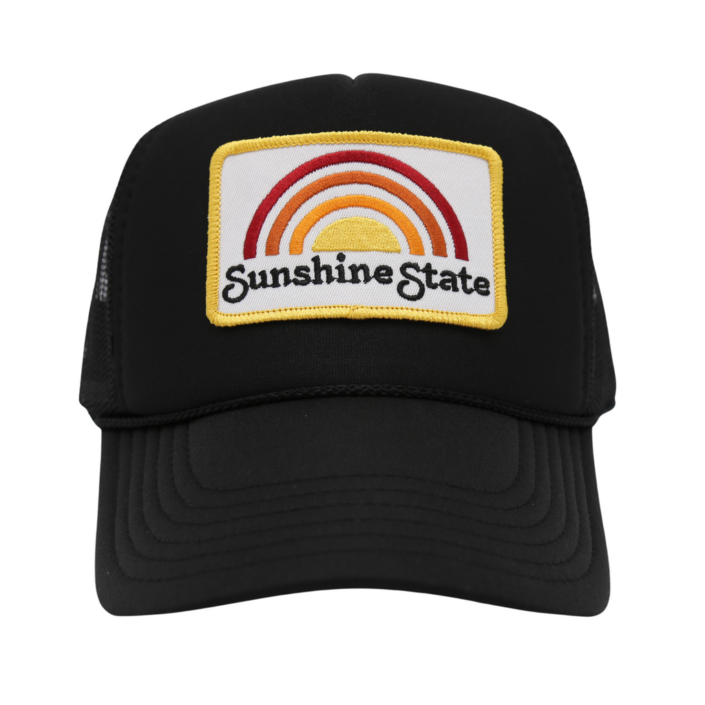 RAINBOW FOAM TRUCKER HAT - BLACK - Sunshine State®