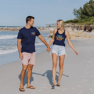 KEEP FL WILD FLOWY TANK - NAVY - Sunshine State®