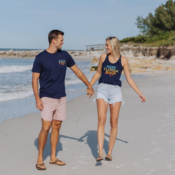 KEEP FL WILD FLOWY TANK - NAVY - Sunshine State®