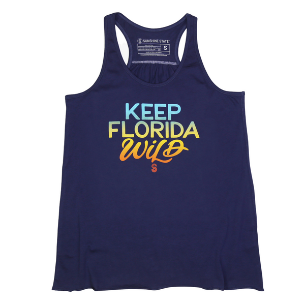 KEEP FL WILD FLOWY TANK - NAVY - Sunshine State®
