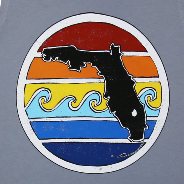 FL SUNSET MUSCLE TANK - GREY - Sunshine State®