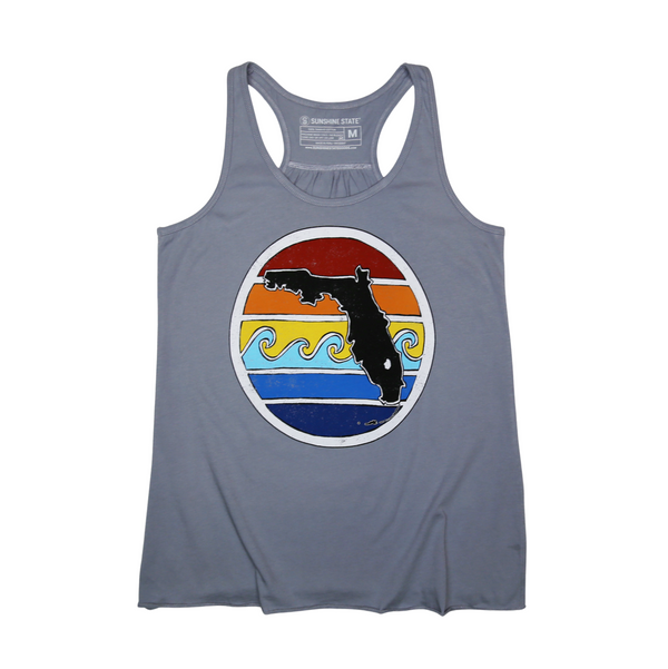 FL SUNSET FLOWY TANK - GREY - Sunshine State®