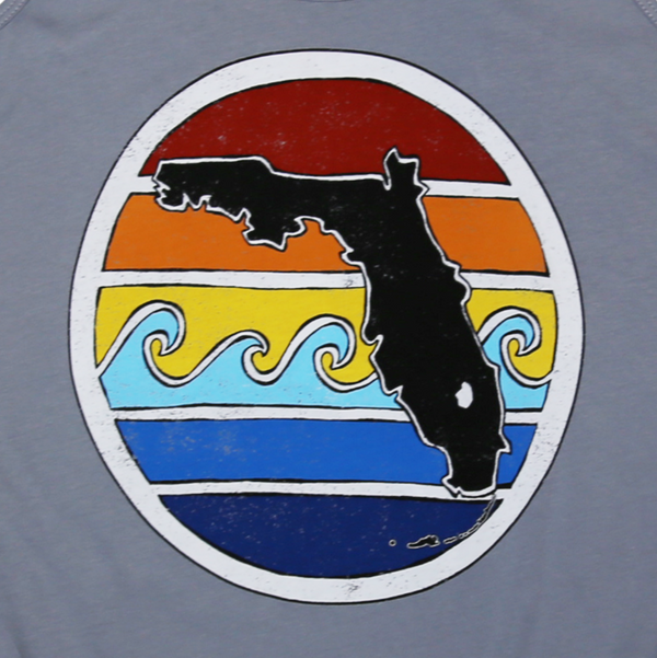FL SUNSET FLOWY TANK - GREY - Sunshine State®