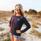 PALM TREE EMBROIDERY PERFECT PULLOVER -NAVY - Sunshine State® Goods