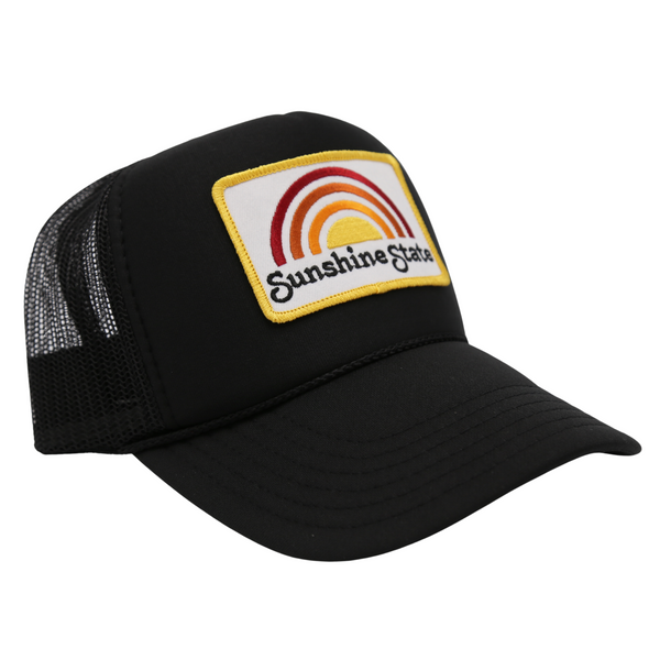 RAINBOW FOAM TRUCKER HAT - BLACK - Sunshine State®
