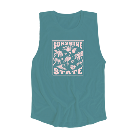 ALL THINGS FLORIDA MUSCLE TANK - TEAL - Sunshine State®